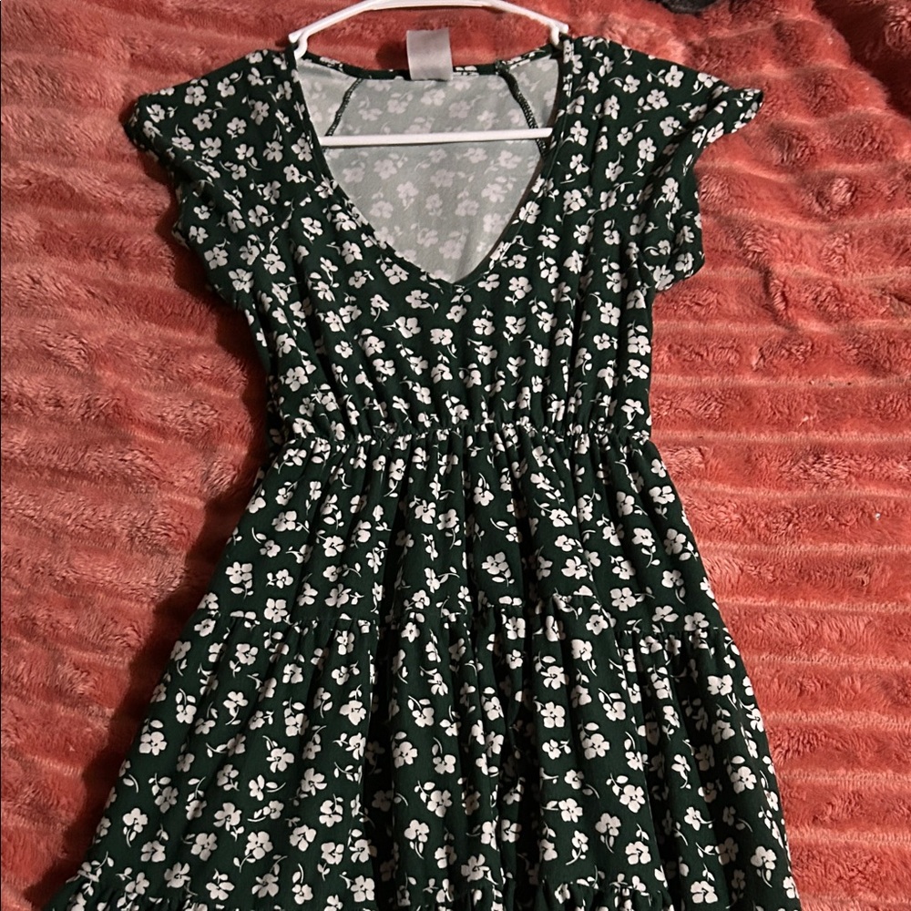 No Boundaries Green Floral Kids Dress
